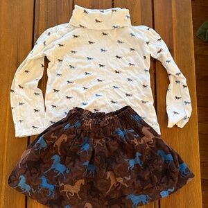 Genty Used EK Classic Two-Piece Horse Western Skirt/Shirt set - Toddler Size 4/6